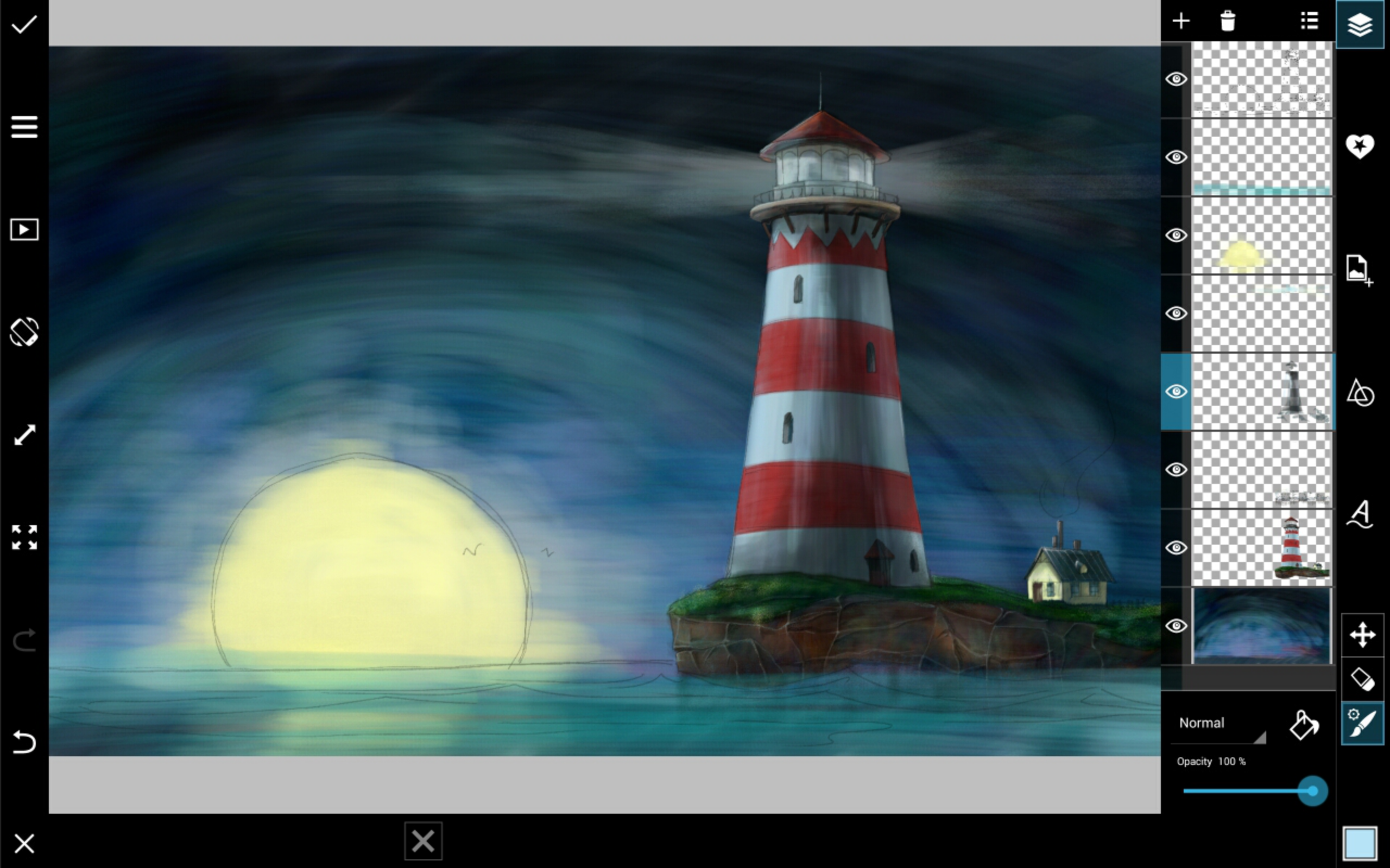 how to draw a lighthouse step by step