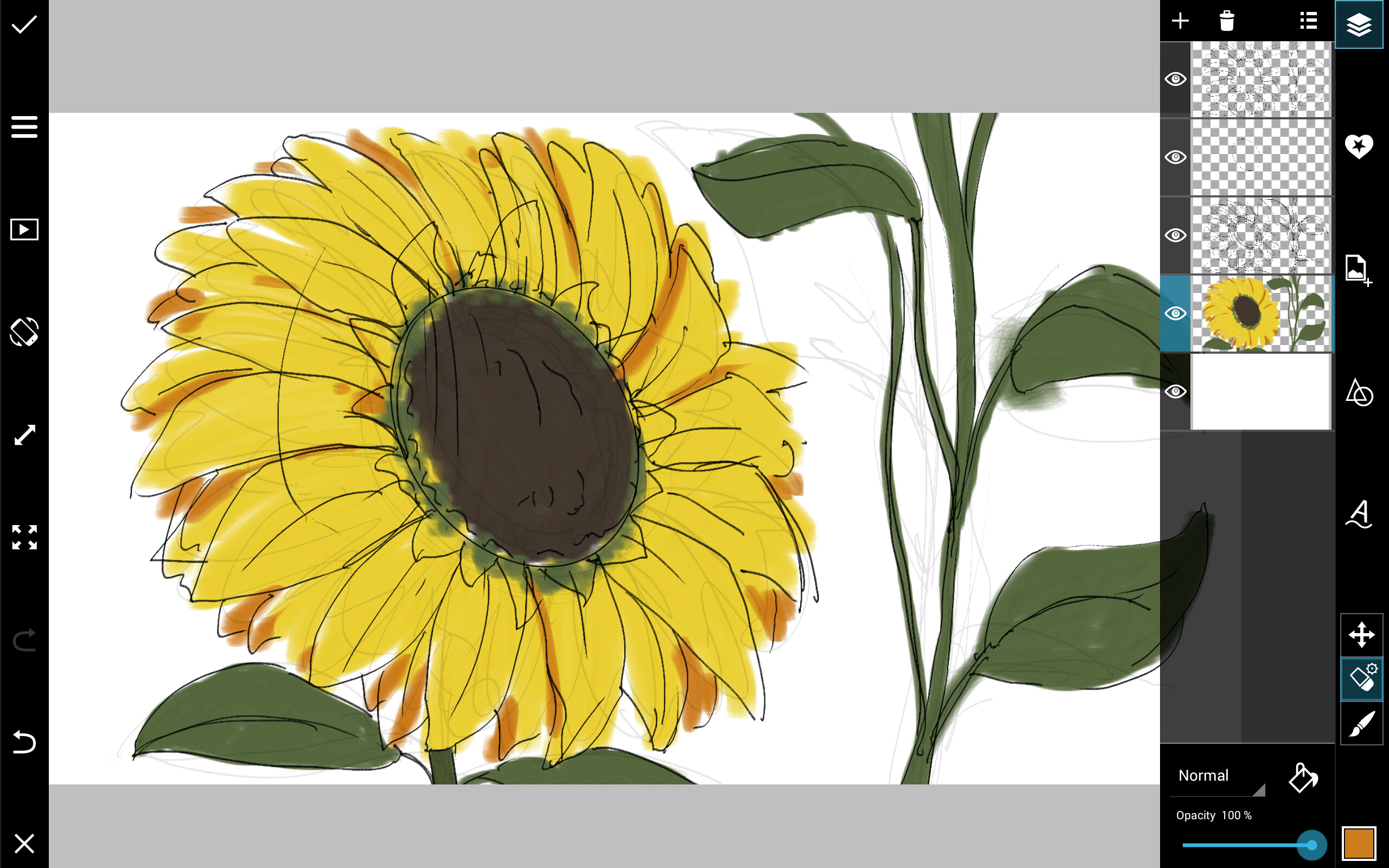 Step By Step Tutorial How To Draw A Sunflower With Picsart Drawing Tools Create Discover With Picsart